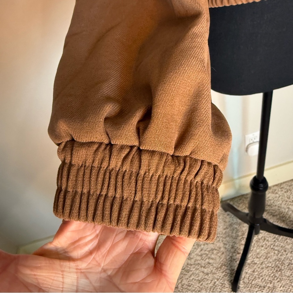 HYFVE Brown Crop Jacket Oversized Button Closure Streetwear Size Small - Picture 7 of 11